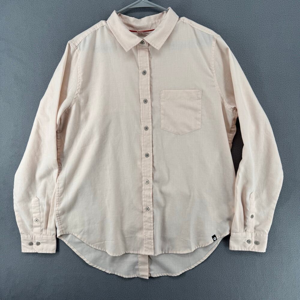 Marmot Seaside Light Flannel Button Down Shirt Womens XL Off White Peach